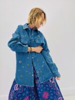 Veste Denim Oversize À Rivets Décoratifs