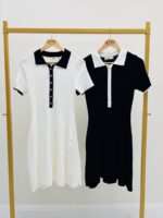 Robe Tennis Maille Élégante À Col Polo – Image 3