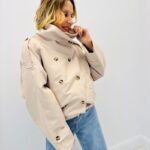 Trench Court À Col Entonnoir Élégant