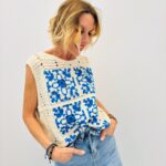 Top Crochet Bohème En Coton Motif Graphique