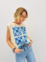 Top Crochet Bohème En Coton Motif Graphique