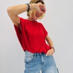 Crop Top Smocké En Coton Coupe Moderne