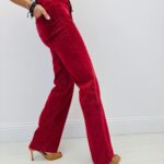 Jean Wide Leg Taille Haute En Denim Coloré