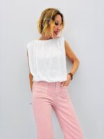 Crop Top Débardeur Smocké En Coton – Image 4