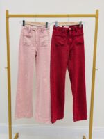 Jean Wide Leg Taille Haute En Denim Coloré – Image 4