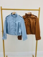 Veste Simili Cuir Col Entonnoir – Image 2