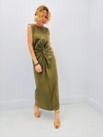 Robe Midi Drapée Taille Nouée – Image 3