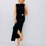 Robe Midi Drapée Boucle Bijou