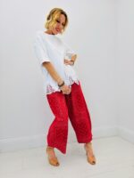 T-Shirt Détail Dentelle Bas