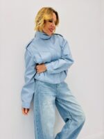 Veste Simili Cuir Col Entonnoir – Image 4