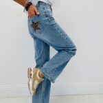 Jean Wide Leg Détail Étoile & Clous