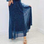 Jupe Longue Motif Pois Doublée