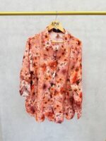 Chemise Fluide Imprimé Floral Terracotta Esprit Élégance Moderne – Image 4