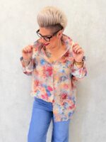 Chemise Fluide Imprimé Aquarelle Multicolore Esprit Artistique