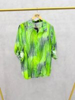 Chemise Fluide Imprimé Vert Graphique Esprit Dynamique – Image 4