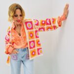 Veste Crochet Patchwork Multicolore Bohème