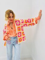 Veste Crochet Patchwork Multicolore Bohème