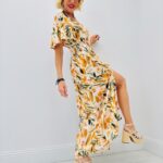 Robe Longue Fluide Imprimé Tropical