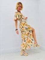 Robe Longue Fluide Imprimé Tropical