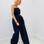 Combinaison Bustier Rayée À Ceinture