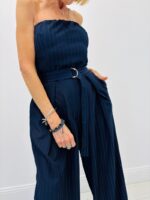 Combinaison Bustier Rayée À Ceinture – Image 3