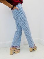 Pantalon Vichy Wide Leg Broderies Cerises – Image 2