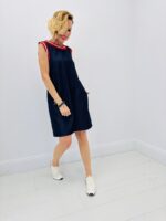 Robe Courte Effet Denim Col Sport
