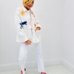 Veste Brodée Coton Motifs Artistiques