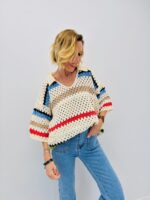 Polo Crochet Rayé Esprit Bohème