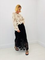 Pull Crochet Fleuri En Coton – Image 3