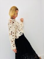 Pull Crochet Fleuri En Coton