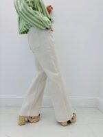 Jean Wide Leg Taille Haute En Denim Écru – Image 3