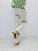 Jean Wide Leg Taille Haute En Denim Écru – Image 2