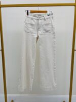 Jean Wide Leg Taille Haute En Denim Écru – Image 5