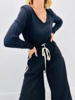 T-Shirt Manches Longues Maille Fine Col V