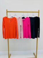 T-Shirt Manches Longues Maille Fine Col V – Image 2