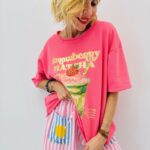 T-Shirt Crop Imprimé Strawberry Matcha