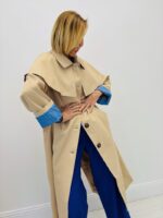 Trench Long Avec Cape Amovible Style Élégant Intemporel – Image 5