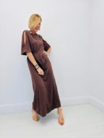 Robe Longue Satinée En Viscose - Marque Ange – Image 3