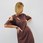 Robe Longue Satinée En Viscose - Marque Ange