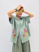 Chemise En Coton Brodée Palmiers Esprit Vacances – Image 4