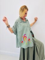 Chemise En Coton Brodée Palmiers Esprit Vacances – Image 5