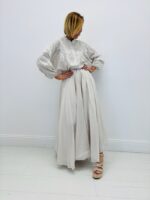 Blouse En Coton Brodé Col Officier Esprit Bohème Chic – Image 2