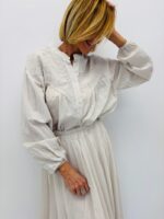 Blouse En Coton Brodé Col Officier Esprit Bohème Chic