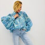 Chemise Fluide Imprimé Cachemire Aux Manches Volumineuses