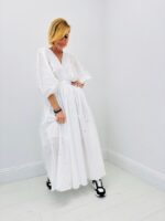 Robe Longue Miroir En Coton À Encolure Croisée - Marque Goa – Image 4