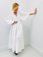 Robe Longue Miroir En Coton À Encolure Croisée - Marque Goa – Image 5