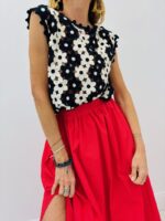 Top Crochet Fleuri Bicolore – Image 3