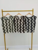 Top Crochet Fleuri Bicolore – Image 2
