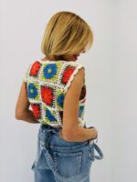 Top Crochet Fleuri Multicolore En Coton – Image 4